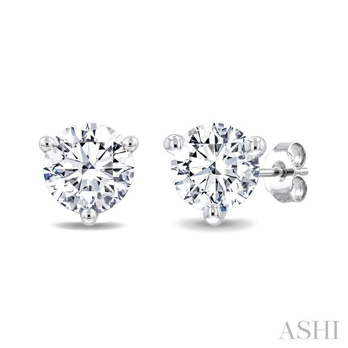 1/2 Ctw Round Cut Diamond Martini Stud Earrings in 14K White Gold