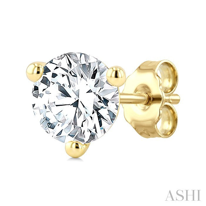 5/8 Ctw Round Cut Diamond Martini Stud Earrings in 14K Yellow Gold