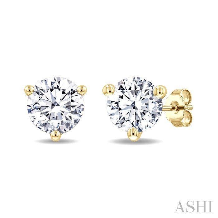 1/2 Ctw Round Cut Diamond Martini Stud Earrings in 14K Yellow Gold