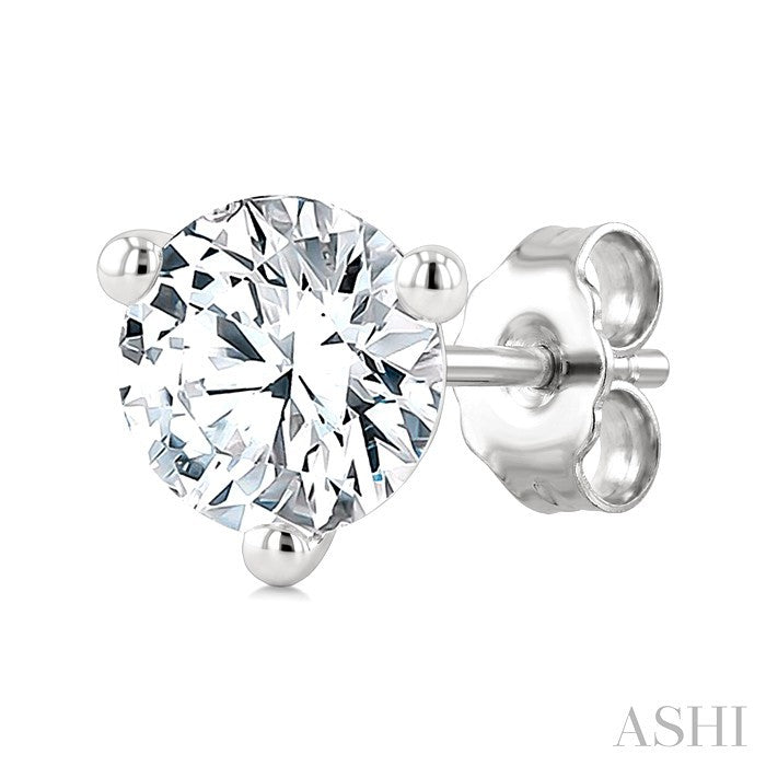 3/8 Ctw Round Cut Diamond Martini Stud Earrings in 14K White Gold