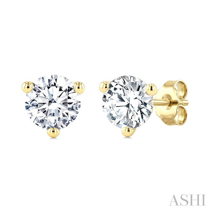 3/8 Ctw Round Cut Diamond Martini Stud Earrings in 14K Yellow Gold