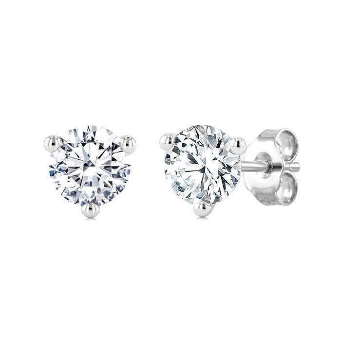 1/3 Ctw Round Cut Diamond Martini Stud Earrings in 14K White Gold