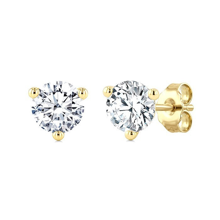 1/3 Ctw Round Cut Diamond Martini Stud Earrings in 14K Yellow Gold