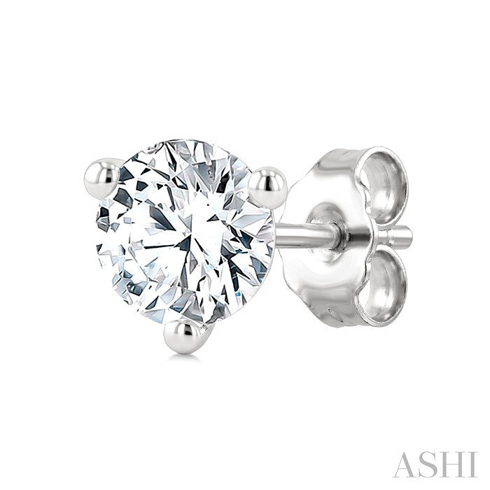 1/3 Ctw Round Cut Diamond Martini Stud Earrings in 14K White Gold