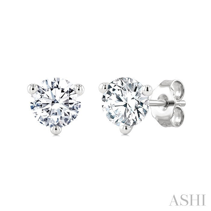 1/3 Ctw Round Cut Diamond Martini Stud Earrings in 14K White Gold
