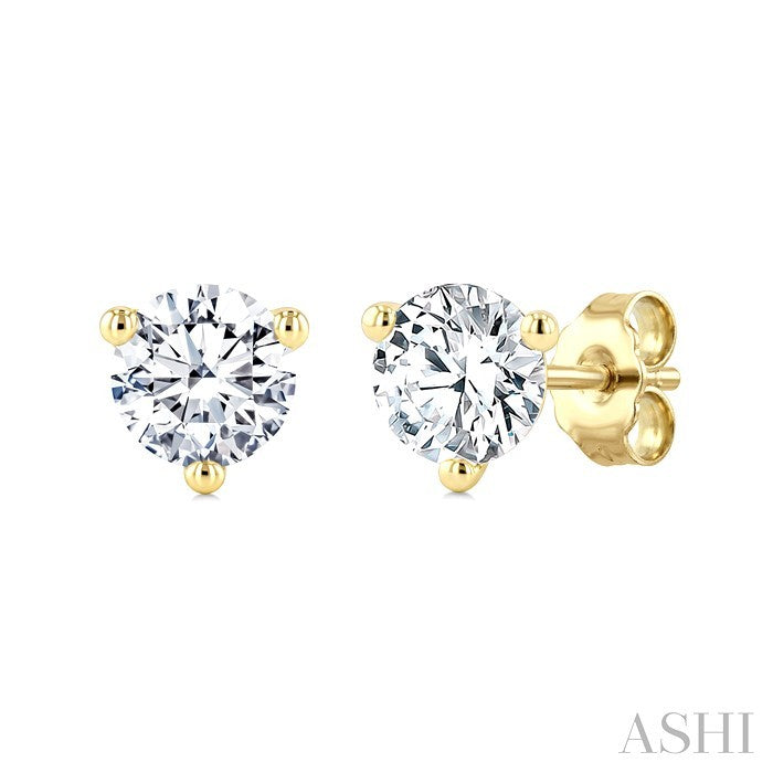 1/3 Ctw Round Cut Diamond Martini Stud Earrings in 14K Yellow Gold