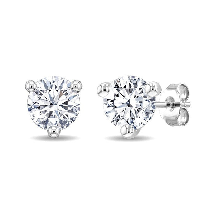 1/4 Ctw Round Cut Diamond Martini Stud Earrings in 14K White Gold