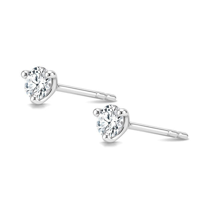 1/4 Ctw Round Cut Diamond Martini Stud Earrings in 14K White Gold