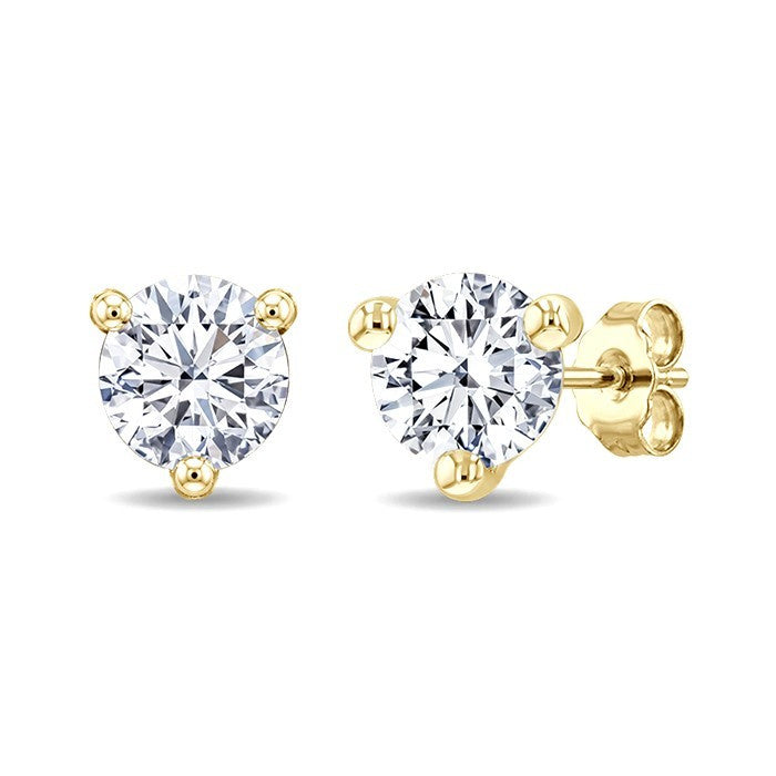1/4 Ctw Round Cut Diamond Martini Stud Earrings in 14K Yellow Gold