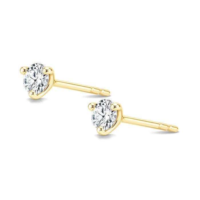 1/4 Ctw Round Cut Diamond Martini Stud Earrings in 14K Yellow Gold