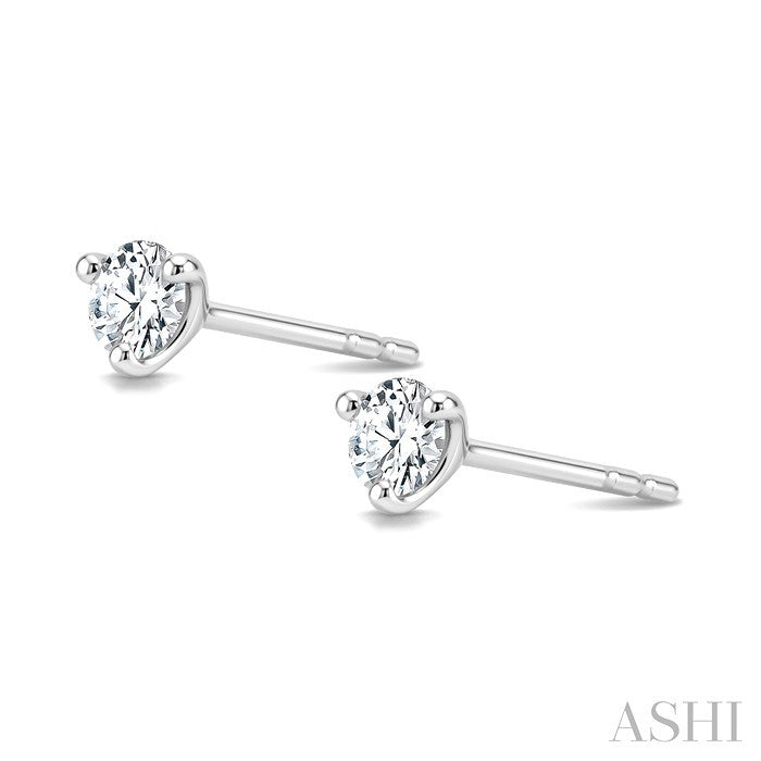 1/4 Ctw Round Cut Diamond Martini Stud Earrings in 14K White Gold