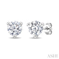 1/4 Ctw Round Cut Diamond Martini Stud Earrings in 14K White Gold