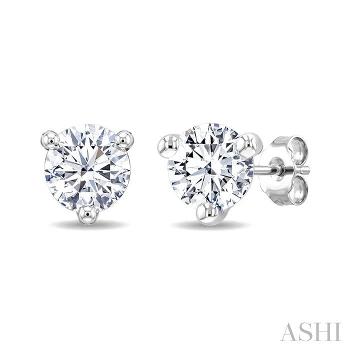 1/4 Ctw Round Cut Diamond Martini Stud Earrings in 14K White Gold
