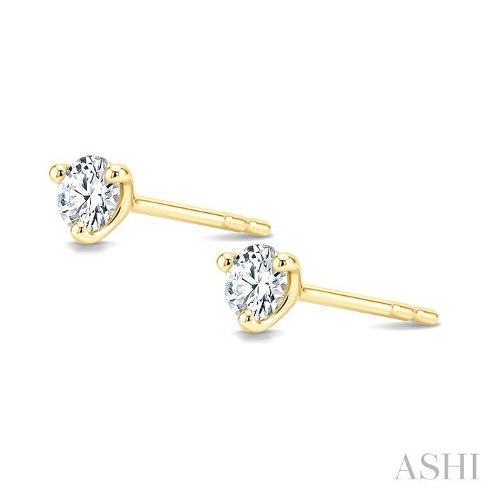 1/4 Ctw Round Cut Diamond Martini Stud Earrings in 14K Yellow Gold