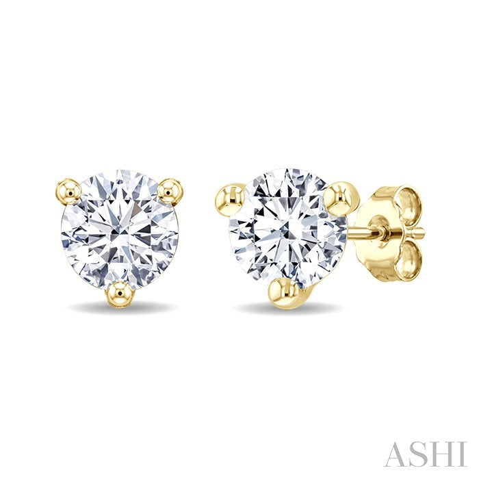 1/4 Ctw Round Cut Diamond Martini Stud Earrings in 14K Yellow Gold