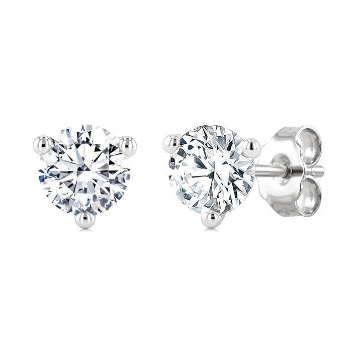 1/5 Ctw Round Cut Diamond Martini Stud Earrings in 14K White Gold