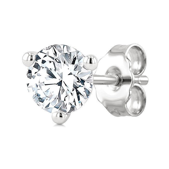 1/5 Ctw Round Cut Diamond Martini Stud Earrings in 14K White Gold