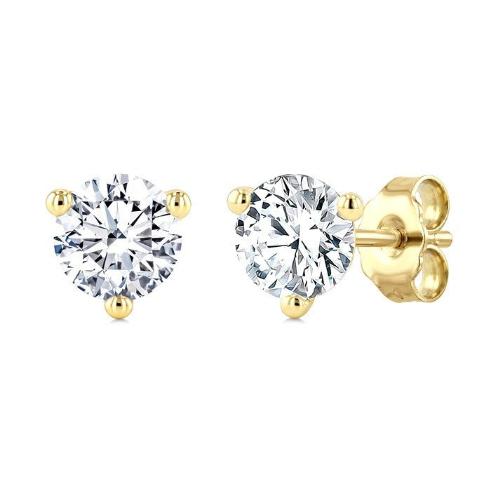 1/5 Ctw Round Cut Diamond Martini Stud Earrings in 14K Yellow Gold