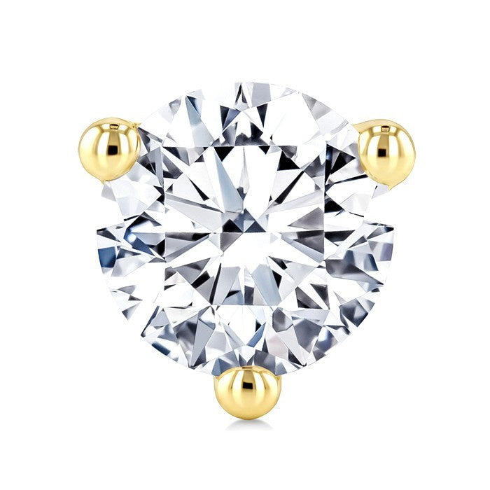 1/5 Ctw Round Cut Diamond Martini Stud Earrings in 14K Yellow Gold