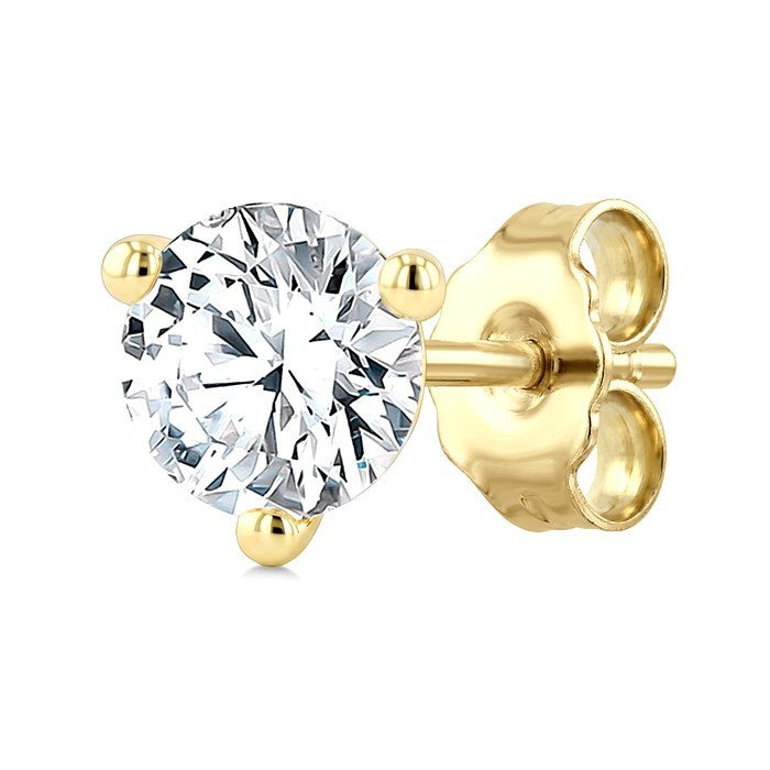 1/5 Ctw Round Cut Diamond Martini Stud Earrings in 14K Yellow Gold