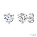 1/5 Ctw Round Cut Diamond Martini Stud Earrings in 14K White Gold
