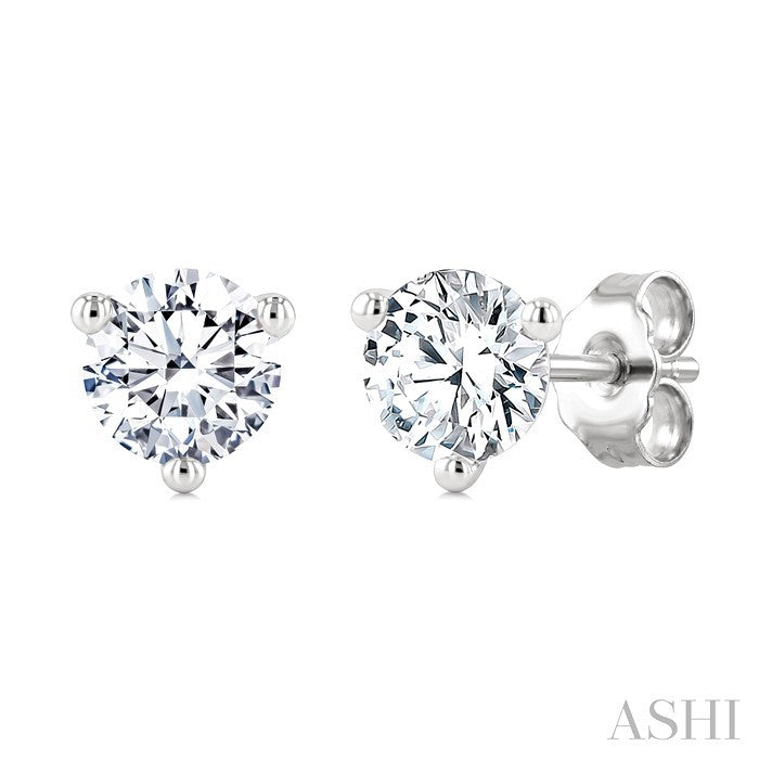 1/5 Ctw Round Cut Diamond Martini Stud Earrings in 14K White Gold