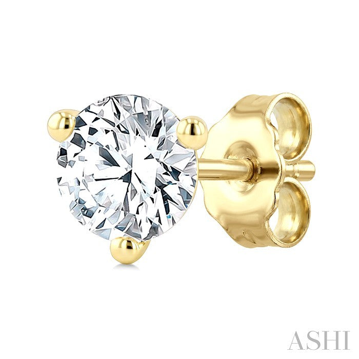 1/5 Ctw Round Cut Diamond Martini Stud Earrings in 14K Yellow Gold