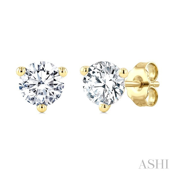 1/5 Ctw Round Cut Diamond Martini Stud Earrings in 14K Yellow Gold