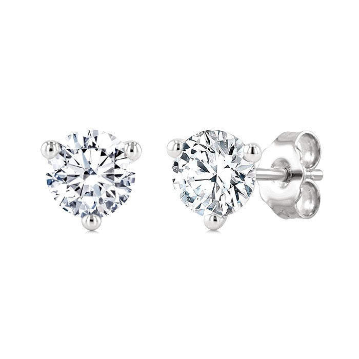 1/10 Ctw Round Cut Diamond Martini Stud Earrings in 14K White Gold