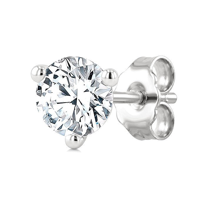 1/10 Ctw Round Cut Diamond Martini Stud Earrings in 14K White Gold