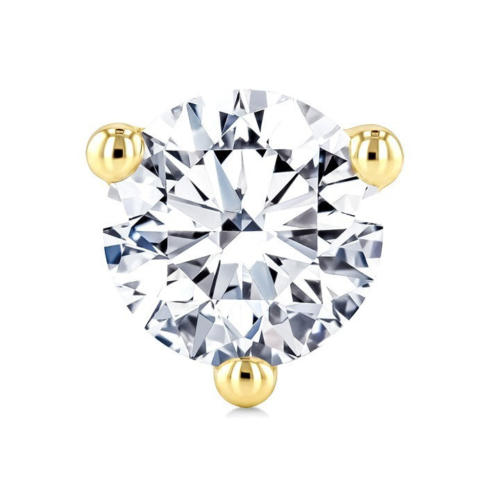 1/10 Ctw Round Cut Diamond Martini Stud Earrings in 14K Yellow Gold