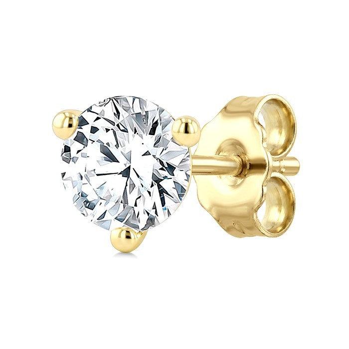 1/10 Ctw Round Cut Diamond Martini Stud Earrings in 14K Yellow Gold