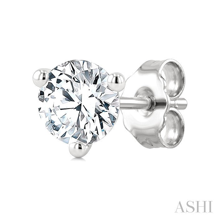 1/10 Ctw Round Cut Diamond Martini Stud Earrings in 14K White Gold