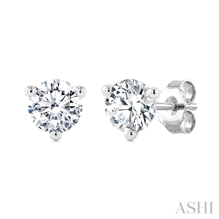1/10 Ctw Round Cut Diamond Martini Stud Earrings in 14K White Gold