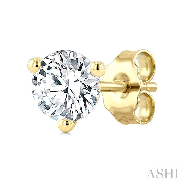 1/10 Ctw Round Cut Diamond Martini Stud Earrings in 14K Yellow Gold