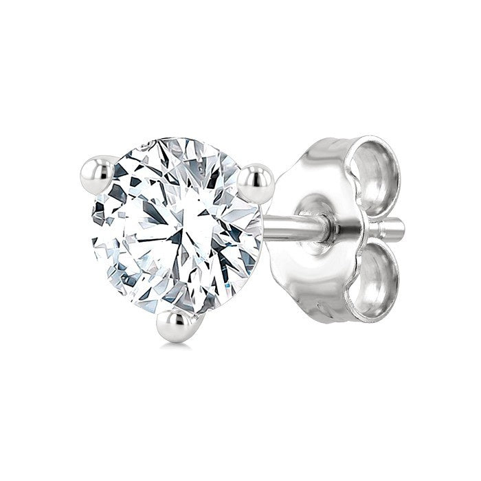 1/20 Ctw Round Cut Diamond Martini Stud Earrings in 14K White Gold