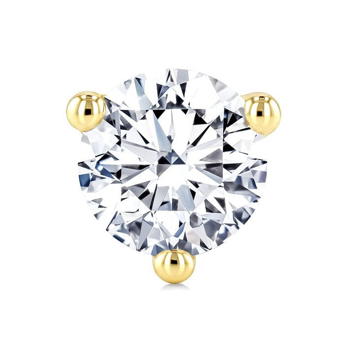 1/20 Ctw Round Cut Diamond Martini Stud Earrings in 14K Yellow Gold