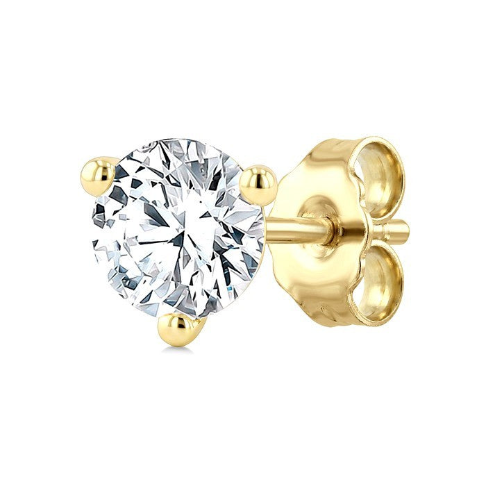 1/20 Ctw Round Cut Diamond Martini Stud Earrings in 14K Yellow Gold