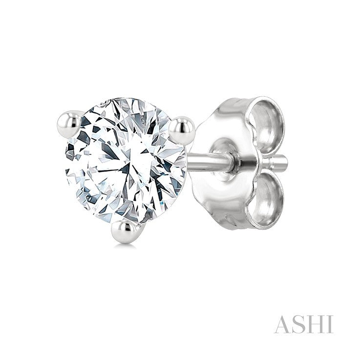 1/20 Ctw Round Cut Diamond Martini Stud Earrings in 14K White Gold