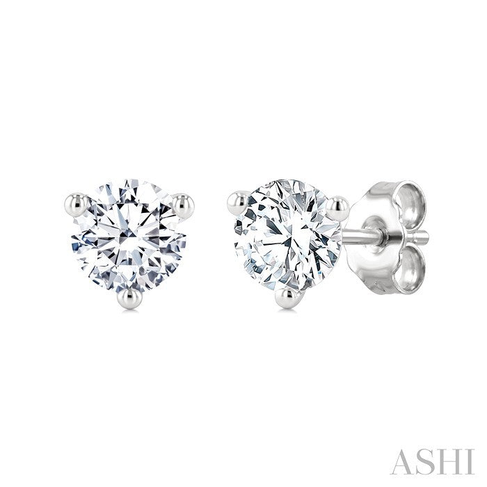 1/20 Ctw Round Cut Diamond Martini Stud Earrings in 14K White Gold
