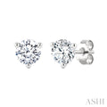 1/20 Ctw Round Cut Diamond Martini Stud Earrings in 14K White Gold