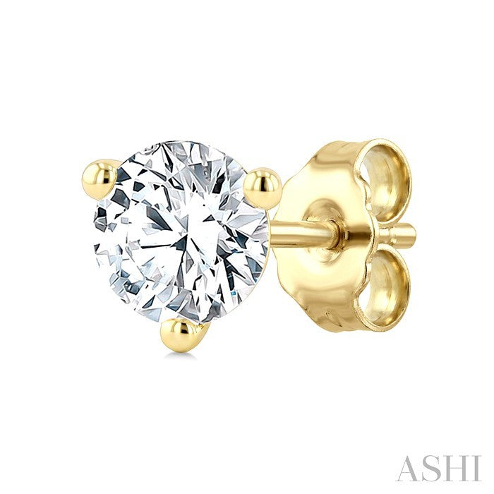 1/20 Ctw Round Cut Diamond Martini Stud Earrings in 14K Yellow Gold