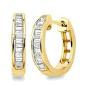 OnNoLys 14K White Gold Diamond Channel Earrings