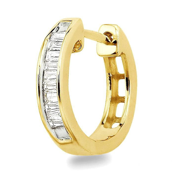 OnNoLys 14K White Gold Diamond Channel Earrings