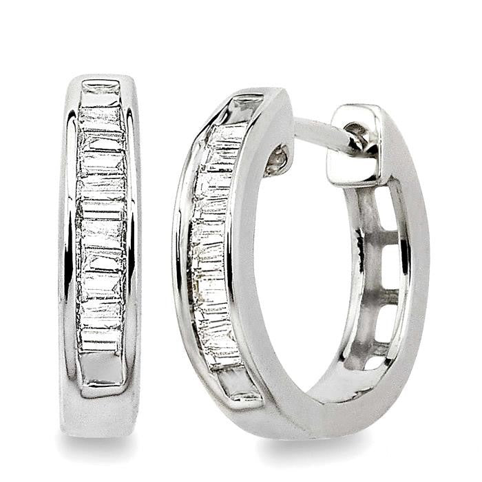 Baguette Diamond Huggie Earrings