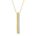 1/6 Ctw Pyramid Round Cut Diamond Bar Pendant With Chain in 14K Yellow Gold