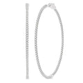 2 Ctw Inside-Out Round Cut Diamond 2-Inch Hoop Earrings in 14K White Gold
