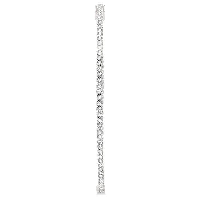 2 Ctw Inside-Out Round Cut Diamond 2-Inch Hoop Earrings in 14K White Gold