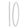 4 Ctw Inside-Out Round Cut Diamond 2-Inch Hoop Earrings in 14K White Gold