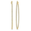 2 Ctw Inside-Out Round Cut Diamond 2-Inch Hoop Earrings in 14K Yellow Gold